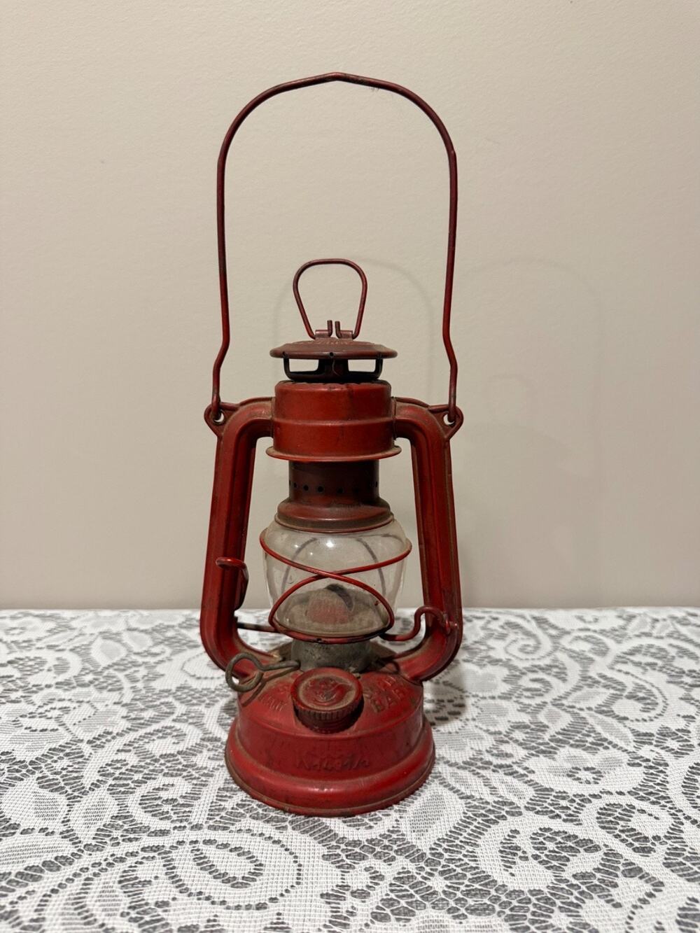 Vintage Feuerhand 175 Super Baby Red Kerosene Lantern W Germany K1491/1